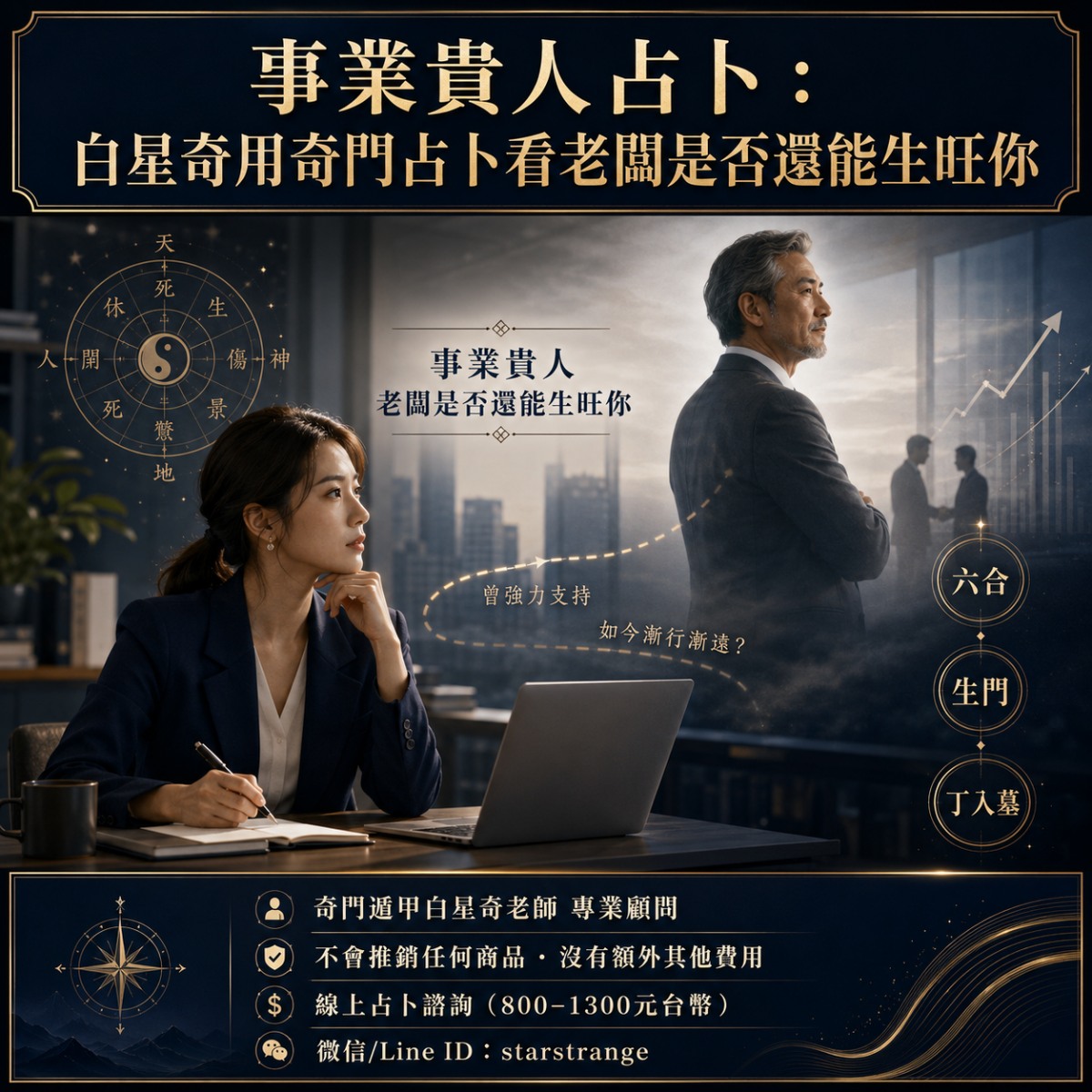 事業貴人占卜實戰案例，白星奇用奇門占卜看老闆是否還能生旺事主