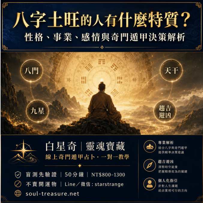 八字土旺的人有什麼特質，從性格事業感情與奇門遁甲決策解析土旺能量