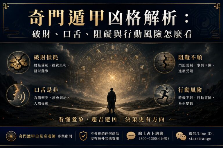 奇門遁甲凶格解析:破財、口舌、阻礙與行動風險怎麼看 2 qimen danger patterns