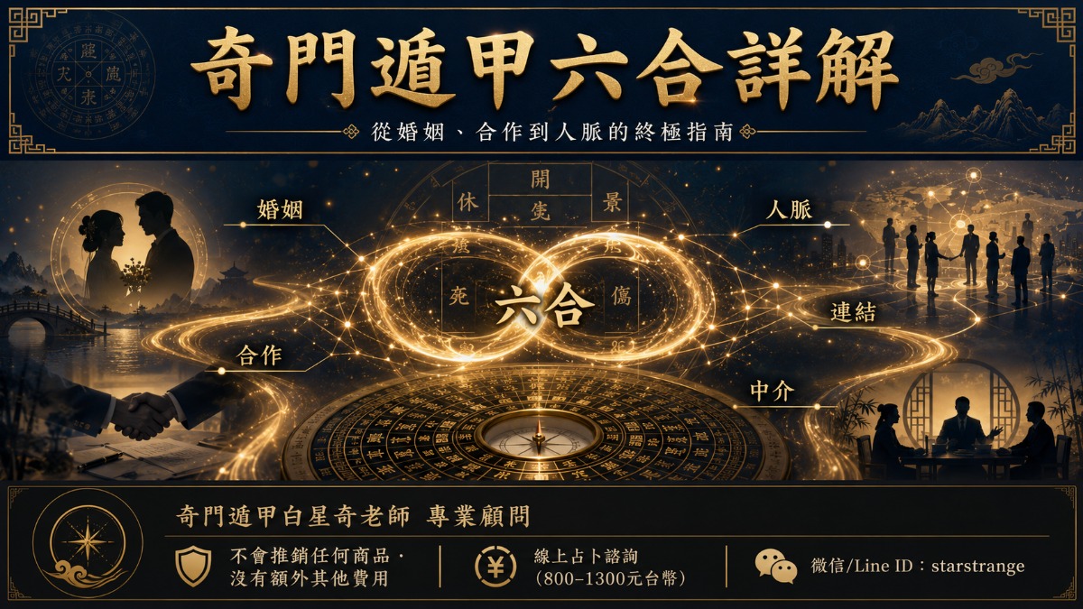 奇門遁甲六合:白星奇解析婚姻、合作、人脈與多宮位盤象判斷(2026) 1 六合 1